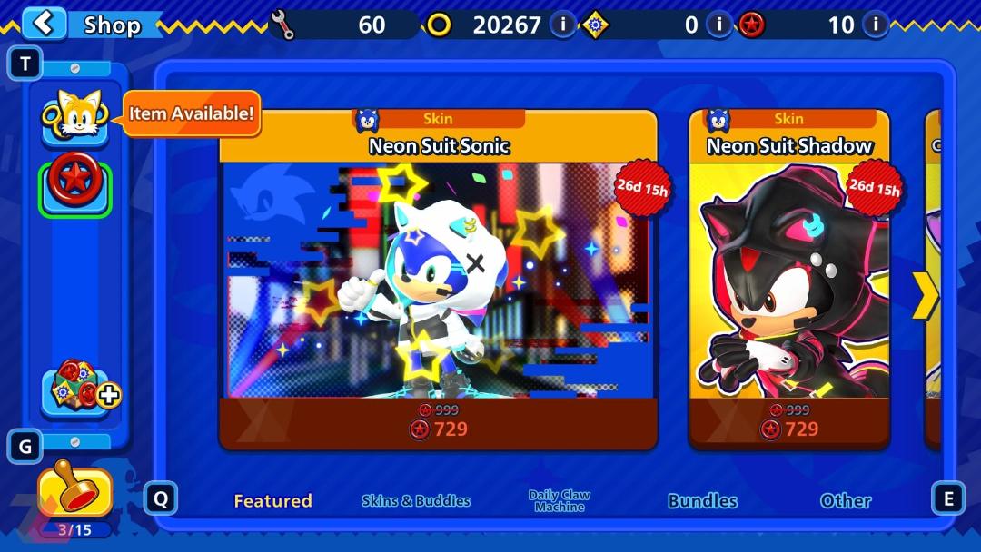 یک نمونه از اسکین‌های پولی بازی Sonic Rumble
