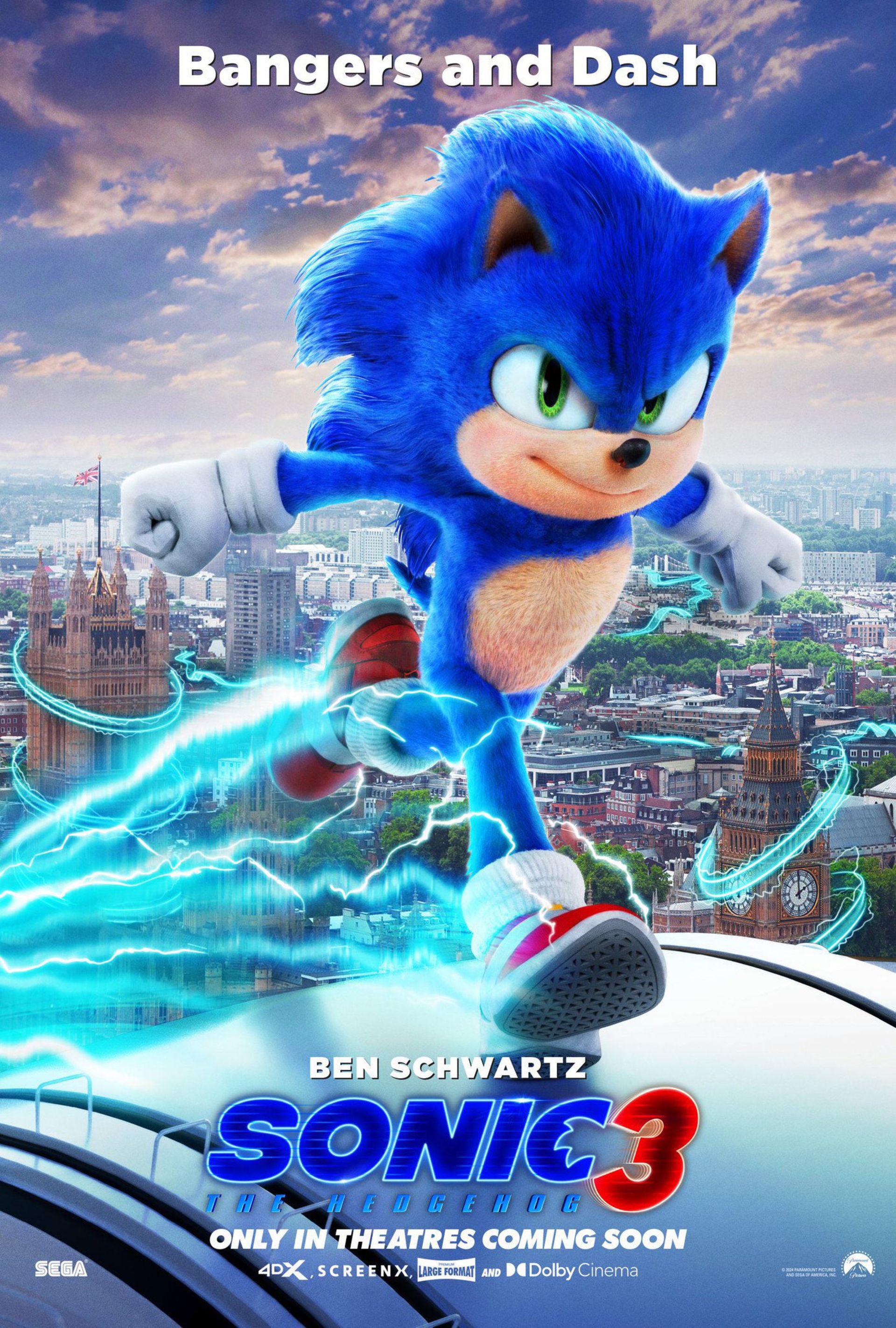 پوستر سونیک در فیلم Sonic the Hedgehog 3 