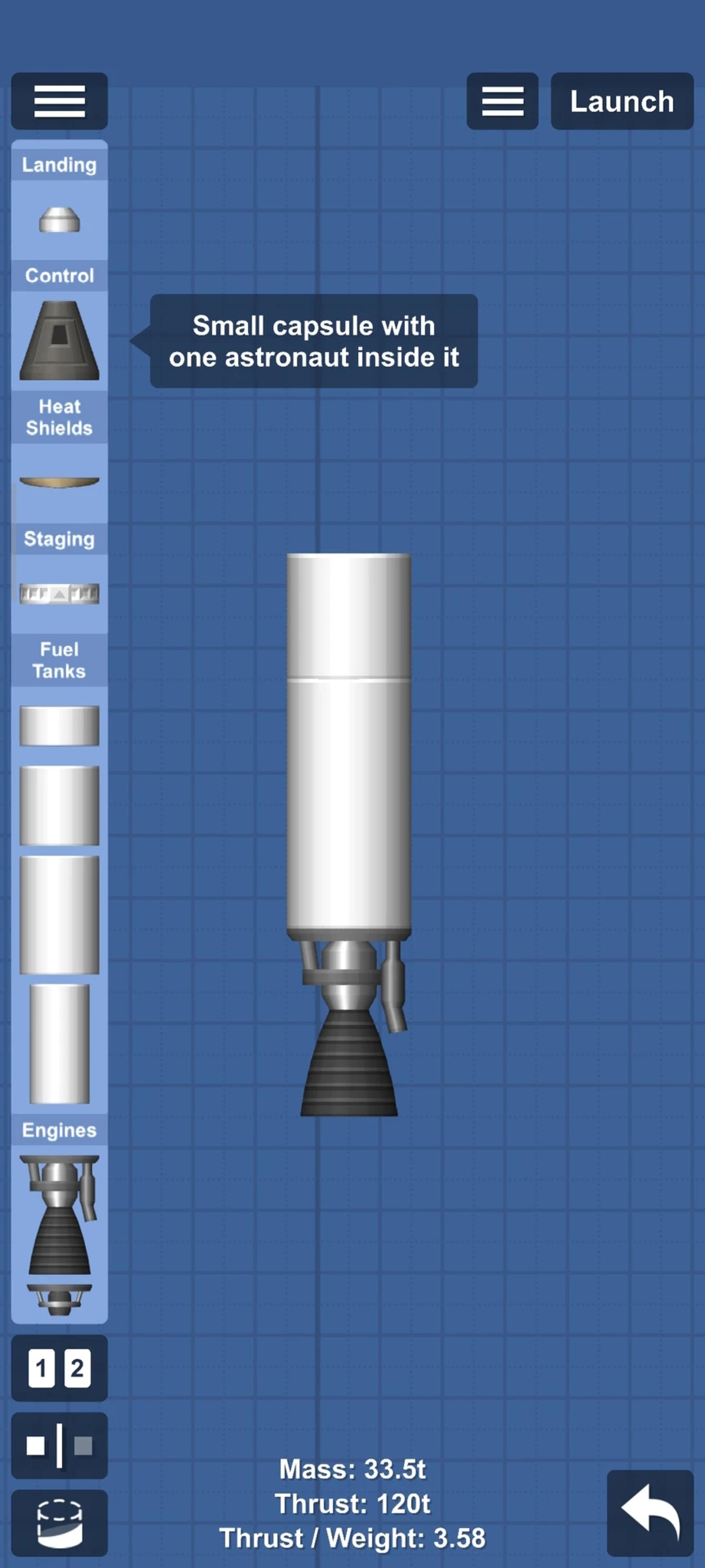 گیم‌پلی بازی موبایل Spaceflight Simulator