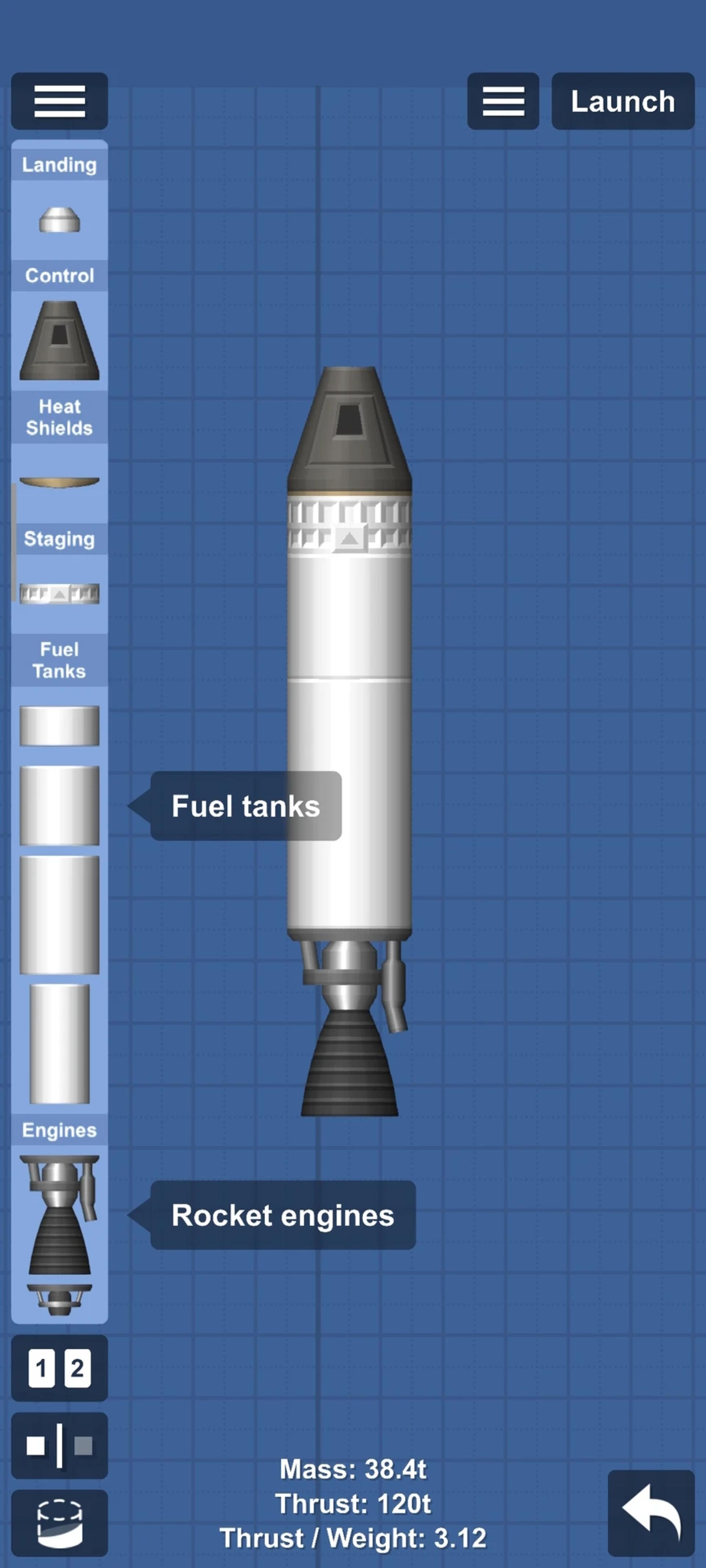 گیم‌پلی بازی موبایل Spaceflight Simulator