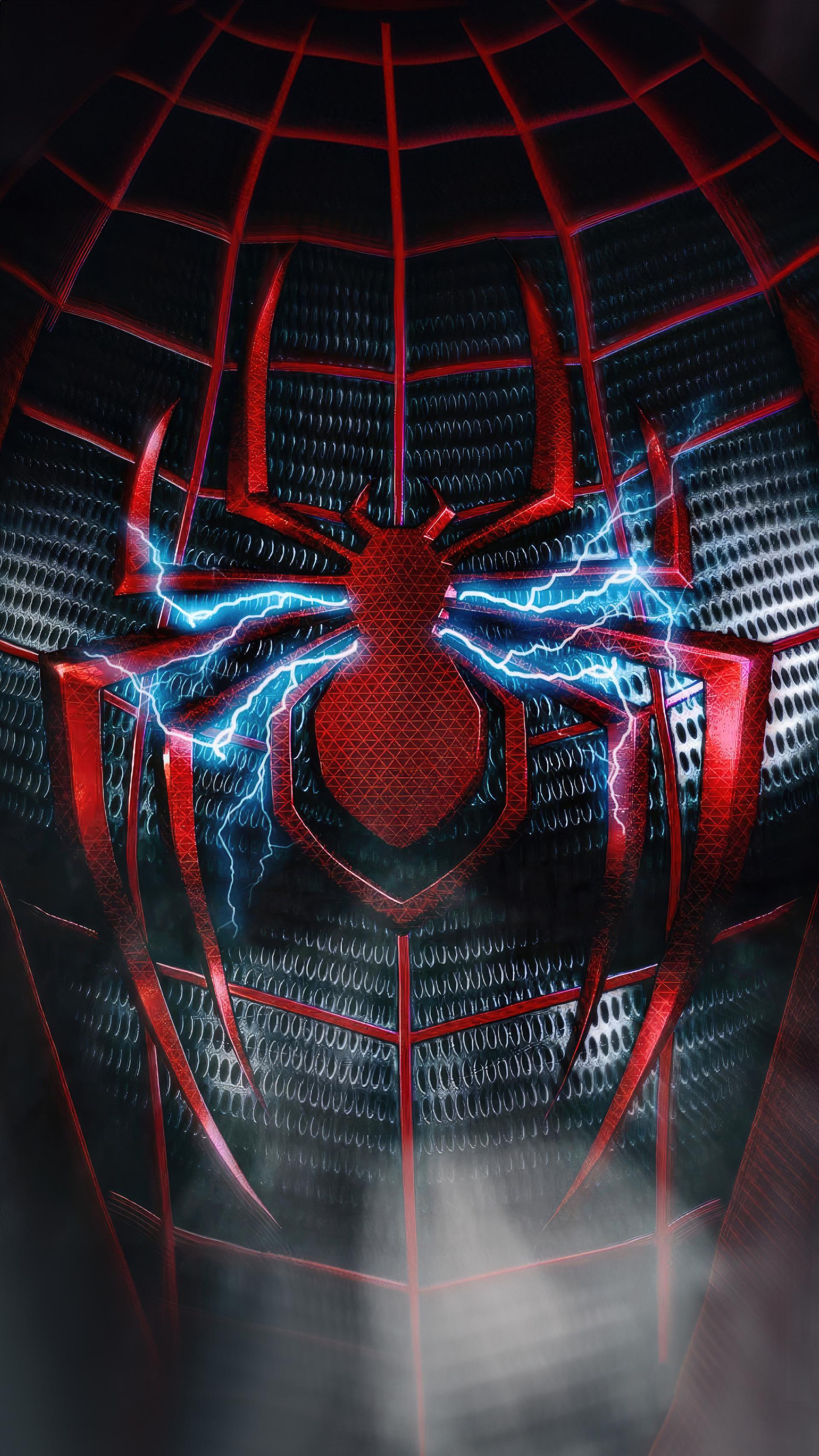 علامت عنکبوت روی لباس مایلز مورالز (Miles Morales) در بازی Marvel's Spider-Man 2