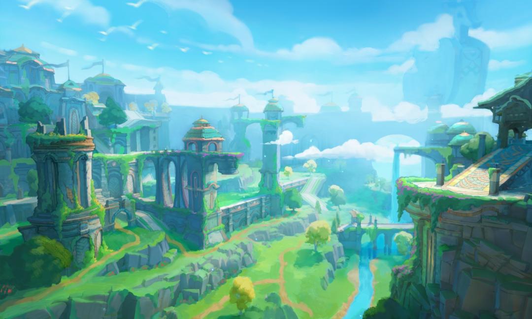 محیط فانتزی و باستانی در کانسپت آرت بازی Spyro: A Realm Beyond