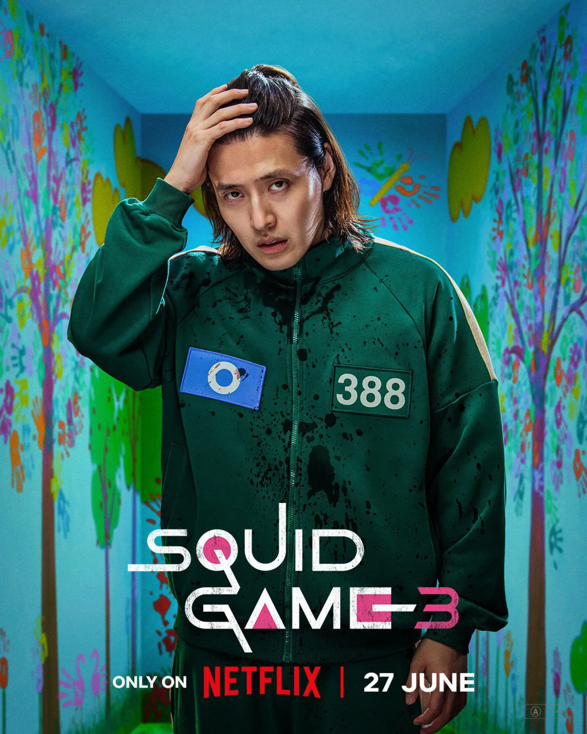 پوستر بازیکن ۳۸۸ در فصل سوم و پایانی سریال Squid Game 