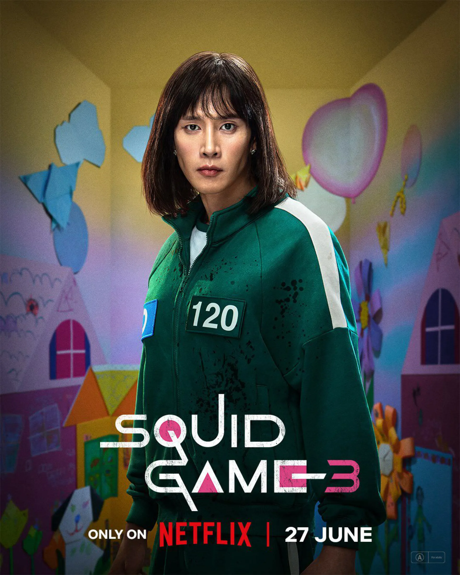 پوستر بازیکن ۱۲۰ در فصل سوم و پایانی سریال Squid Game 