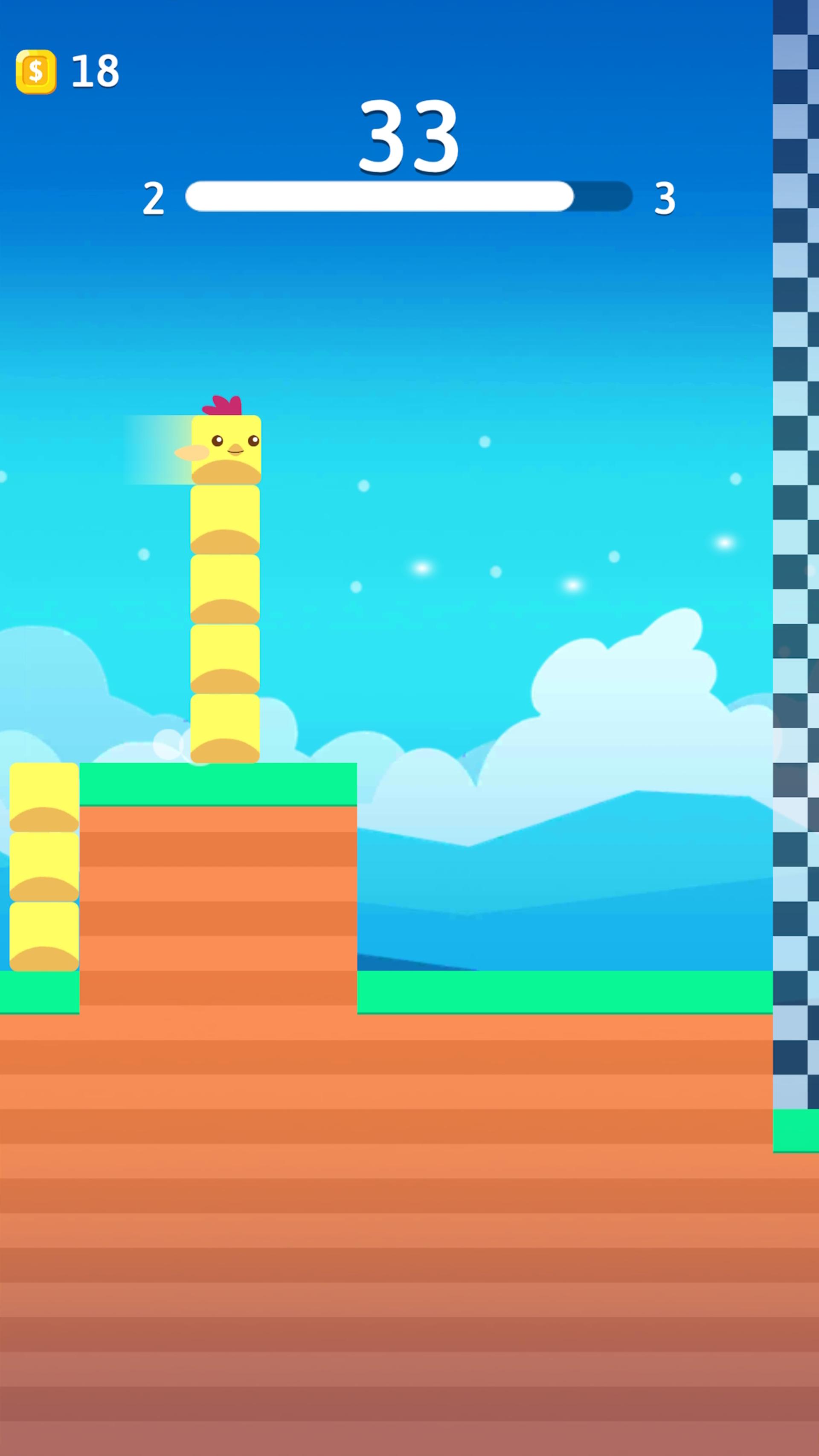 رسیدن به خط پایان در بازی Stacky Bird: Fun Offline Game