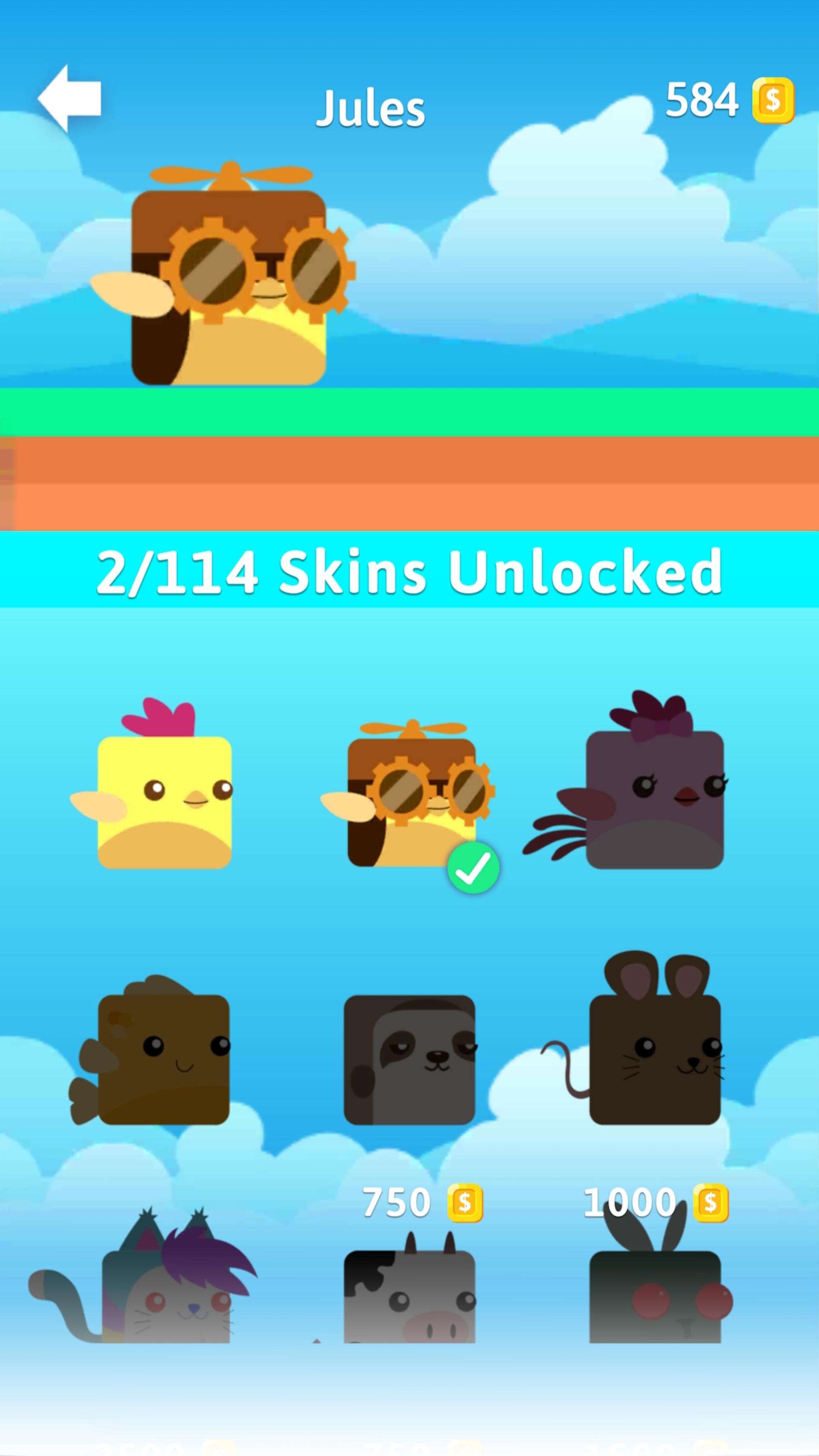 تنوع حیوانات در بازی Stacky Bird: Fun Offline Game