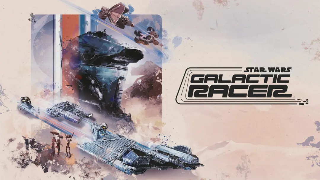 کشتی‌های مسابقه‌ای در بازی استار وارز گلکتیک ریسر (Star Wars Galactic Racer) در حال پرواز