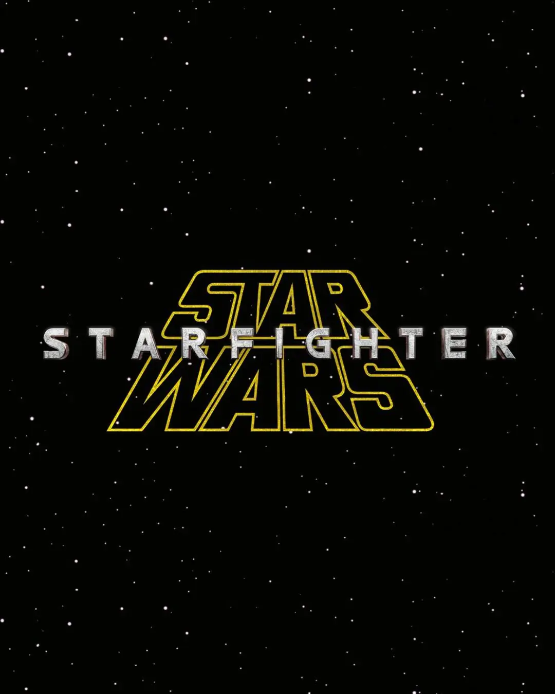 لوگوی فیلم جنگ ستارگان (Star Wars) با فونت کلاسیک در فضای ستاره‌ای