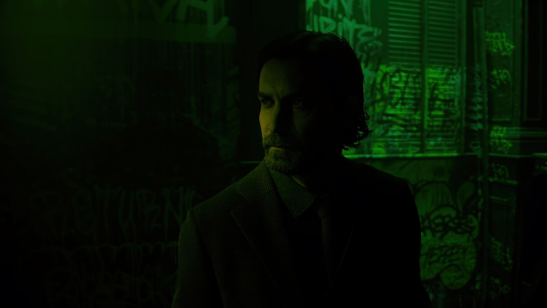 نگاه خیره شخصیت اصلی بازی Alan Wake 2