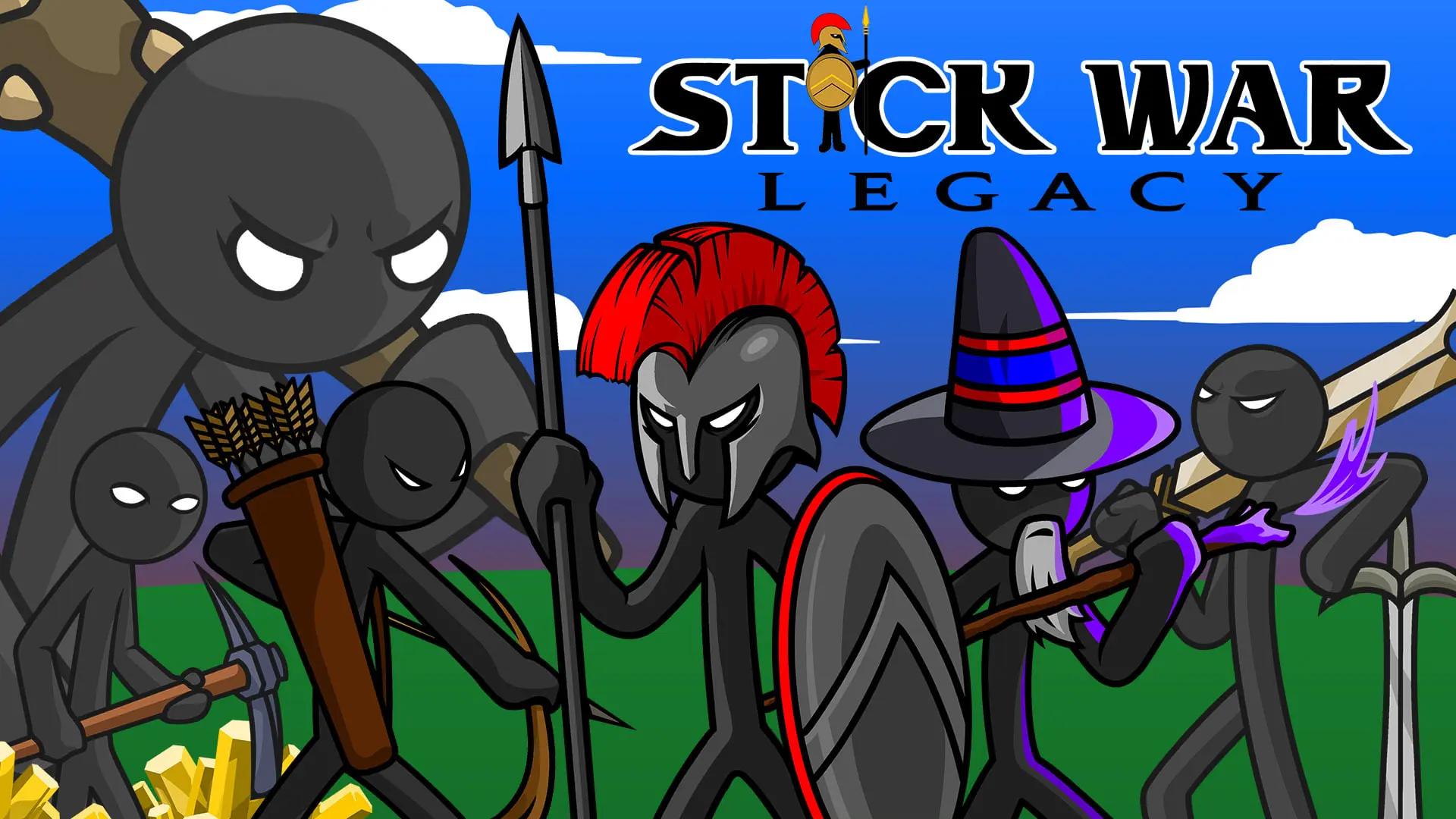 سربازان استیک‌من در بازی Stick War: Legacy Legacy با سلاح‌های مختلف
