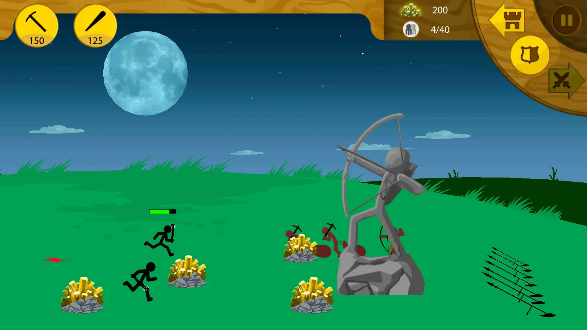 نبرد استیک‌من‌ها در بازی Stick War: Legacy با حضور کماندار و منابع طلای بازی