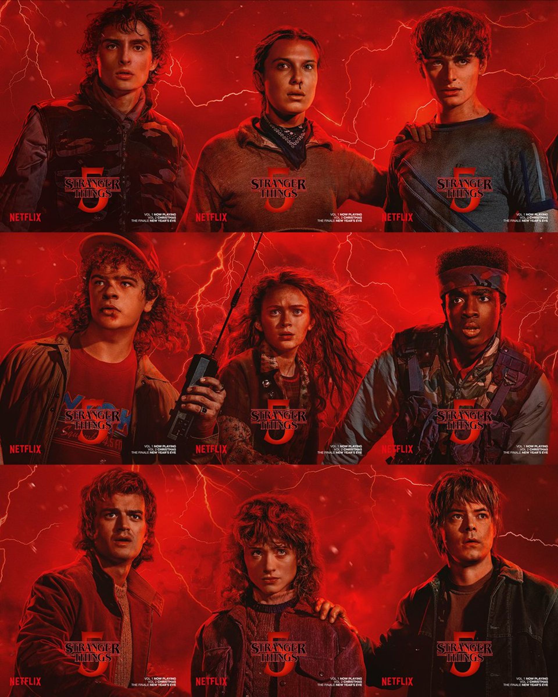 پوسترهای شخصیت‌های بخش دوم سریال Stranger Things 5