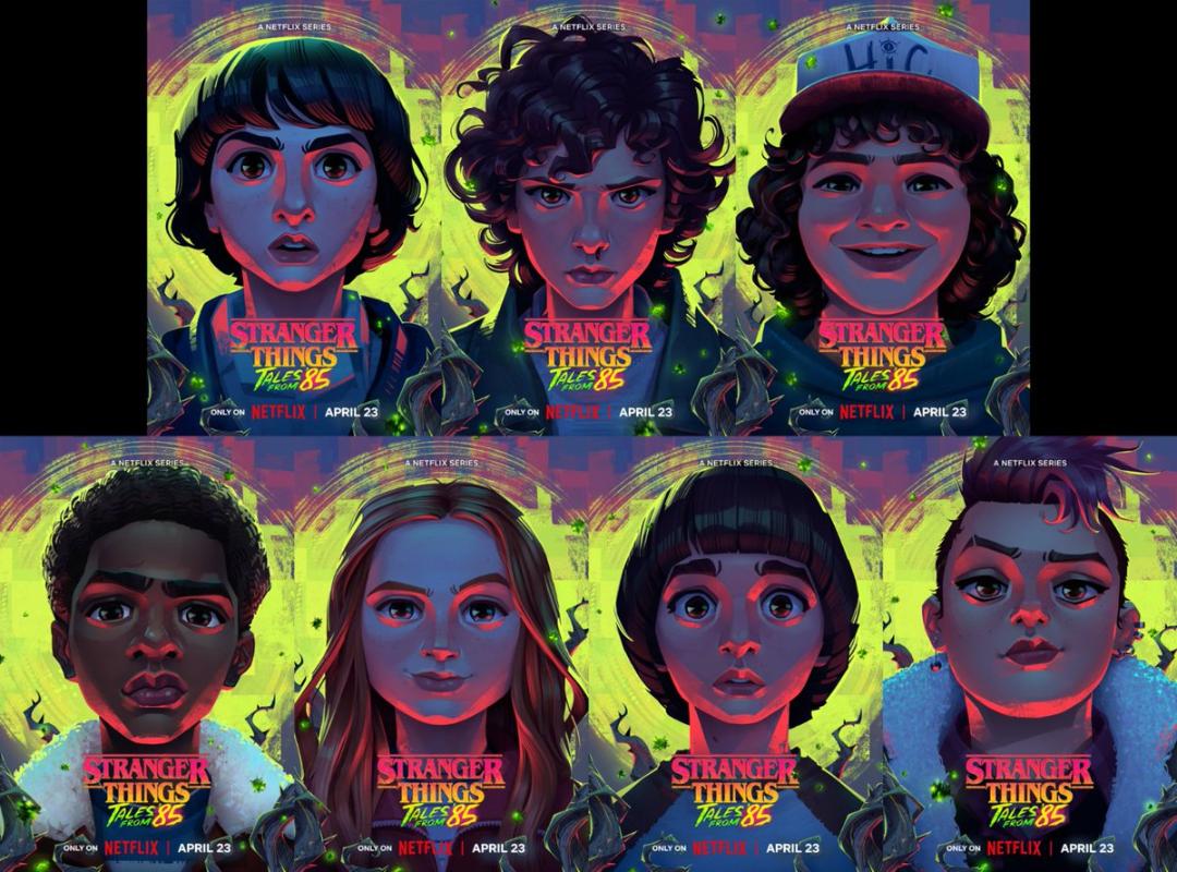 پوسترهای شخصیت‌های انیمیشن Stranger Things: Tales From ’85