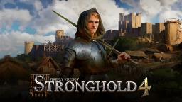 شوالیه زره‌پوش با شمشیر در مقابل قلعه بازی Stronghold 4