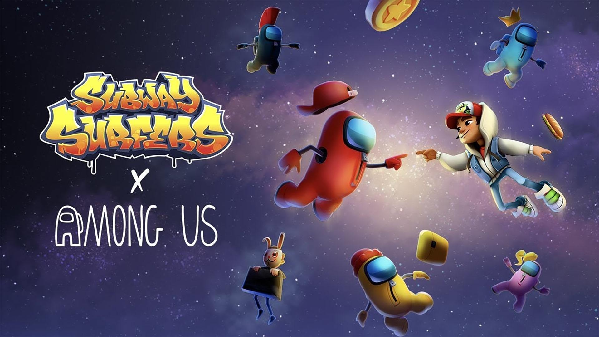 کراس اور بازی Subway Surfers با Among Us