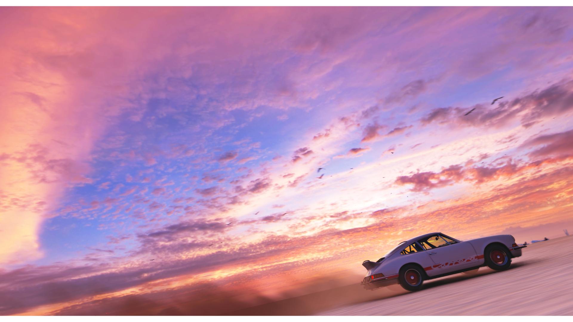 رانندگی هنگام طلوع خورشید در بازی Forza Horizon 5