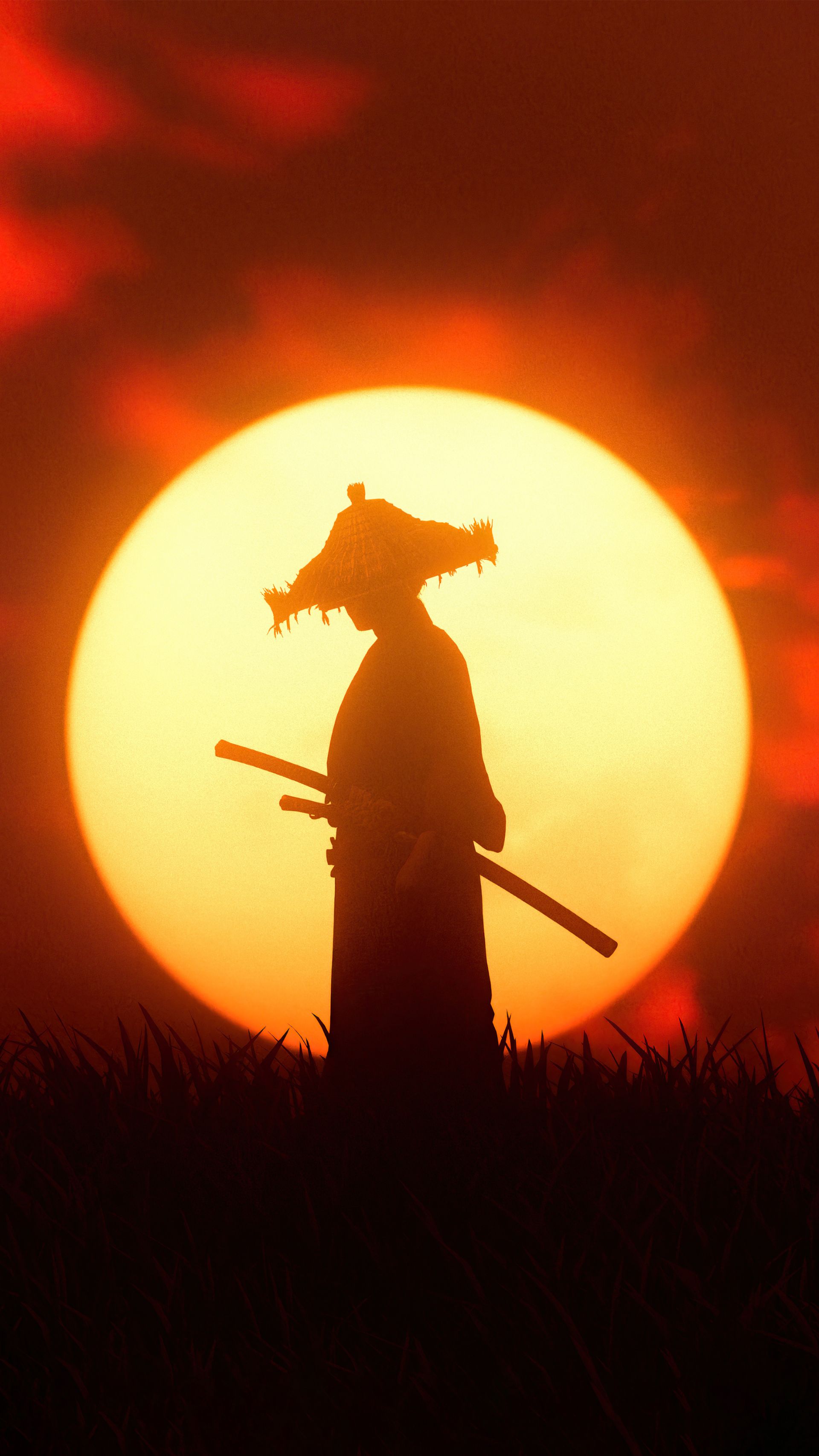 جین ساکای (Jin Sakai) و لحظه غروب خورشید در بازی Ghost of Tsushima