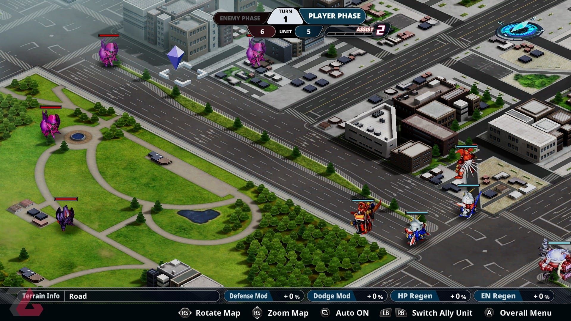 مبارزه در جاده با دشمنان در بازی Super Robot Wars Y