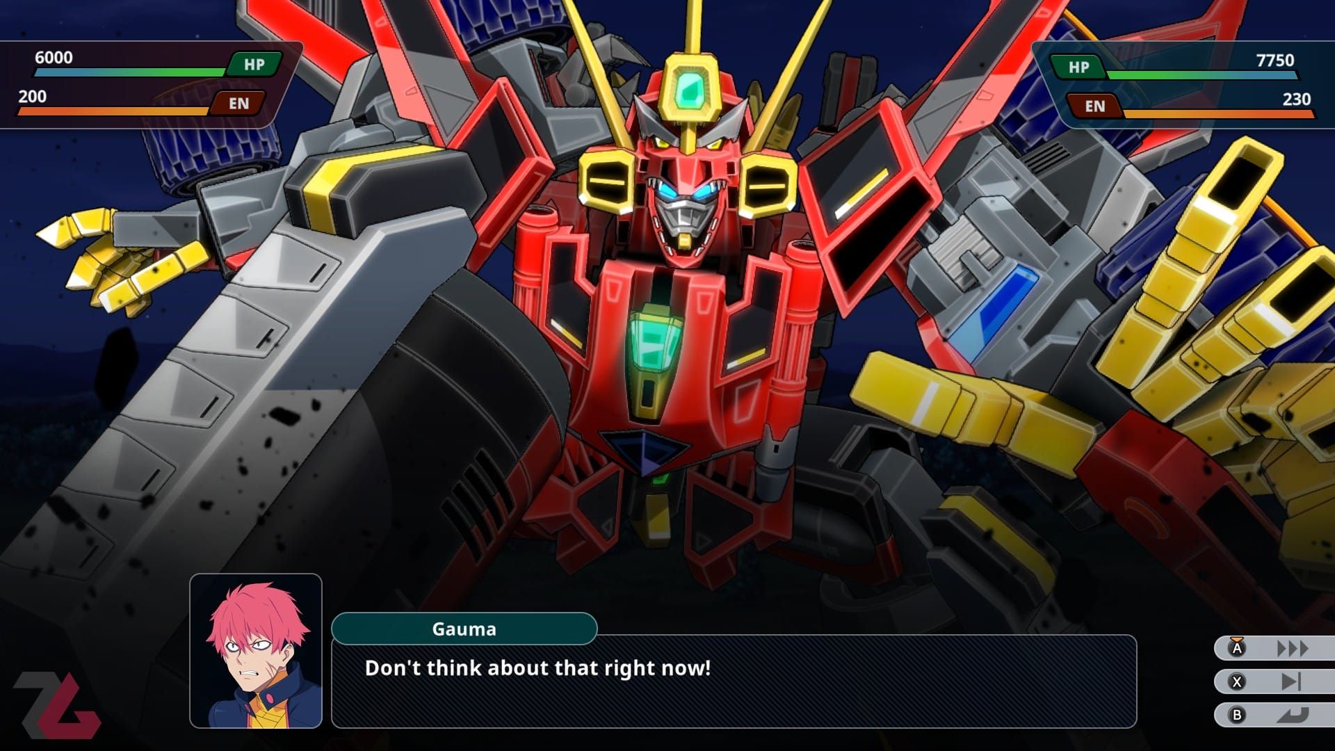 گاندام شخصیت گائوما در بازی Super Robot Wars Y