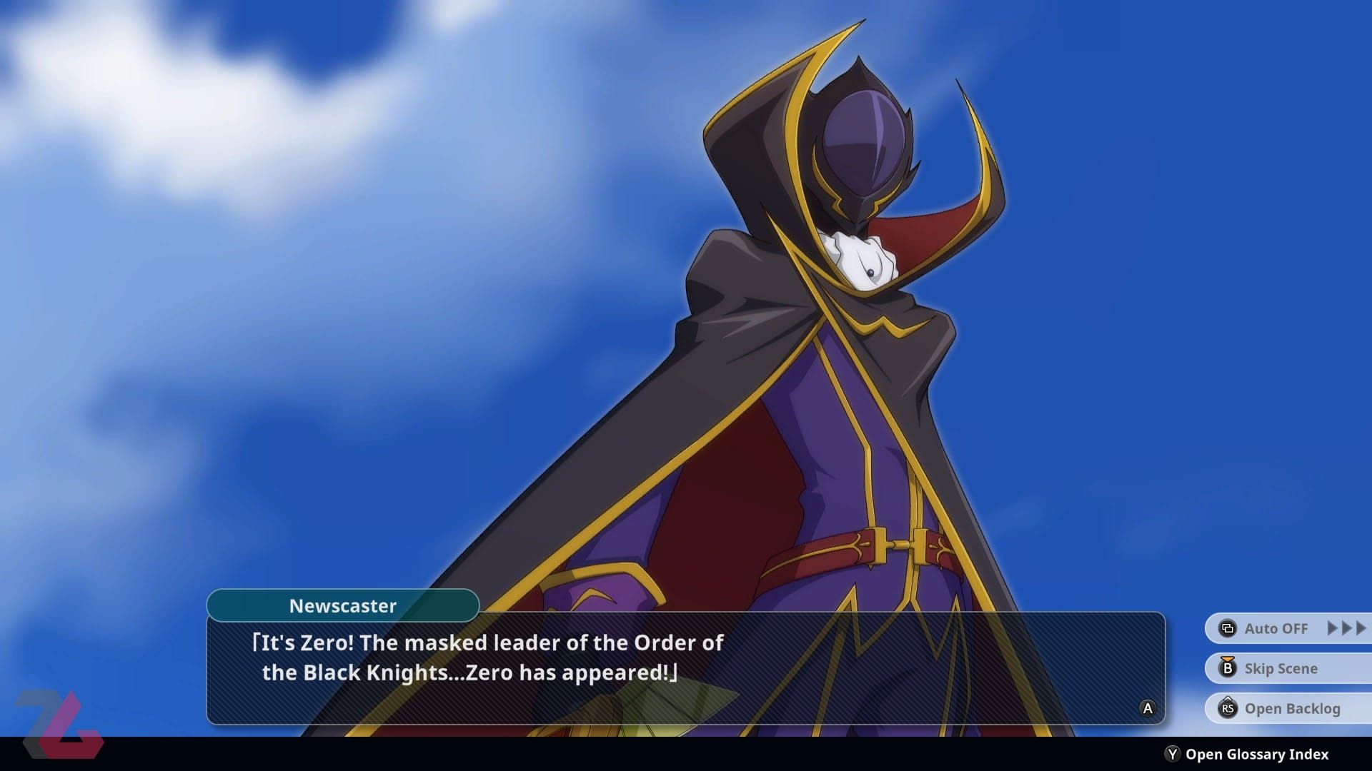 شخصیت با ابهت زیرو در بازی Super Robot Wars Y