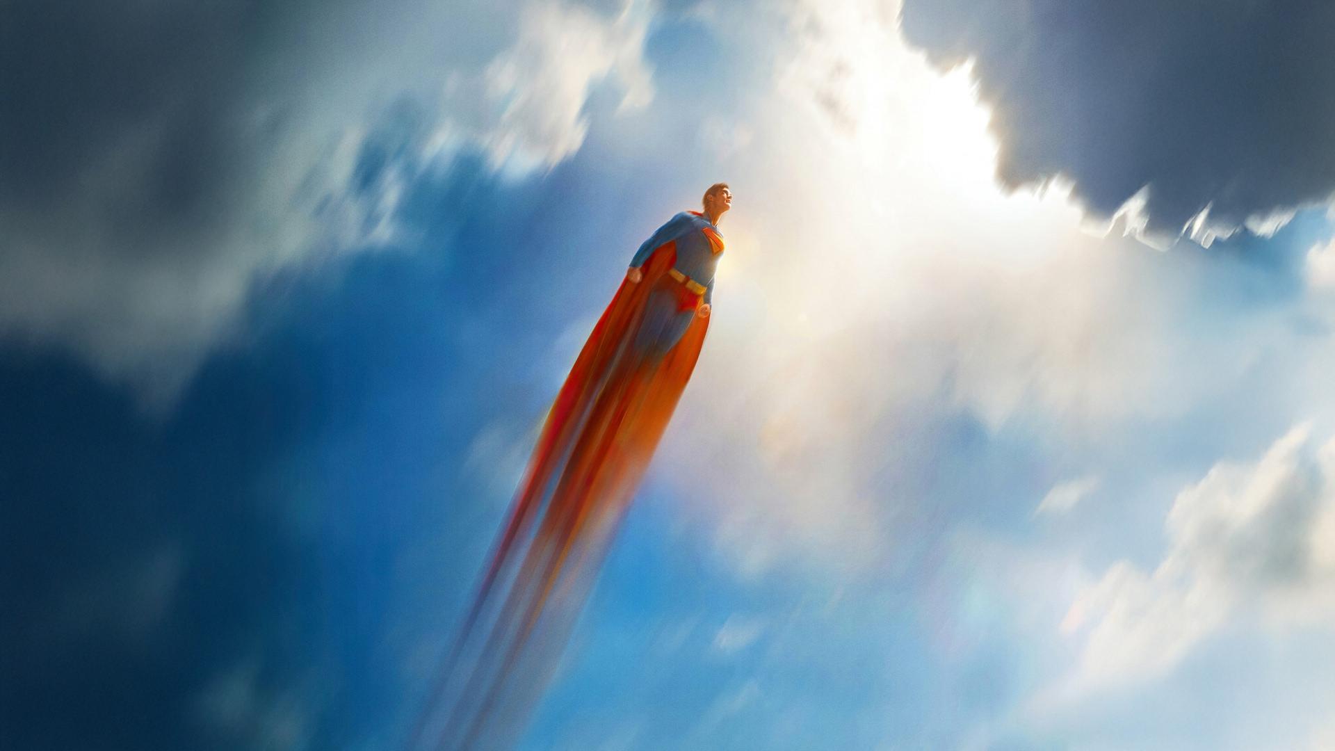 سوپرمن در حال پرواز در پوستر فیلم Superman