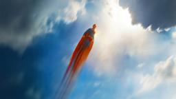 سوپرمن در حال پرواز در پوستر فیلم Superman