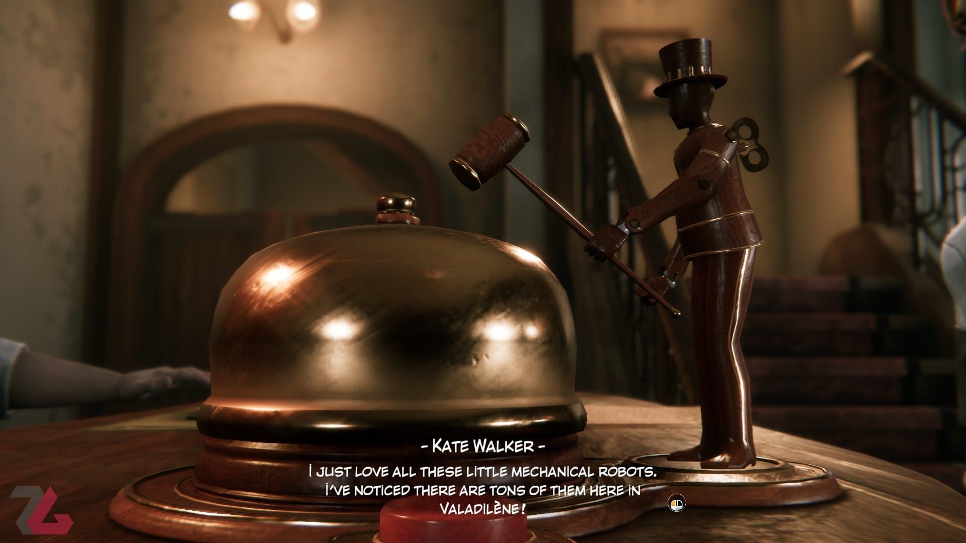 تصویر یک اتوماتون کوچک و زنگ زن در بازی Syberia Remastered