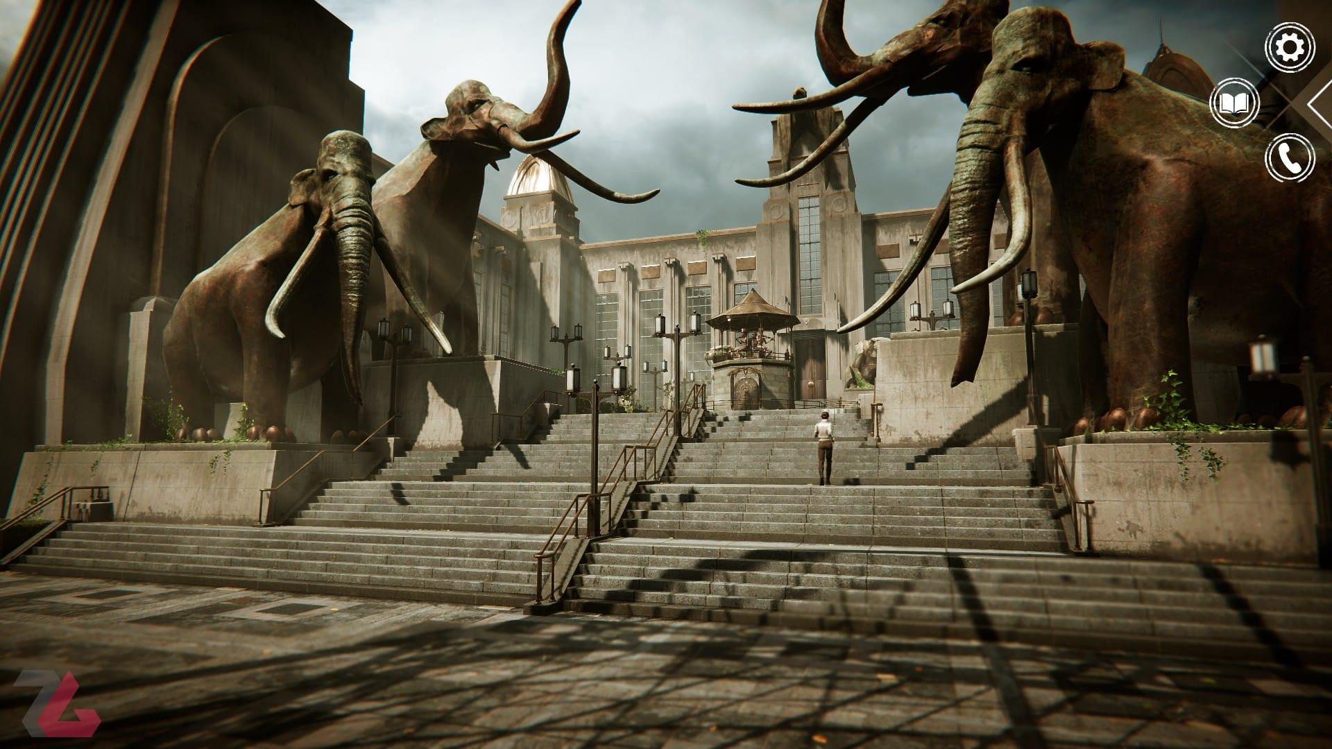 ماموت‌های غول پیکر در دانشگاه در بازی Syberia Remastered