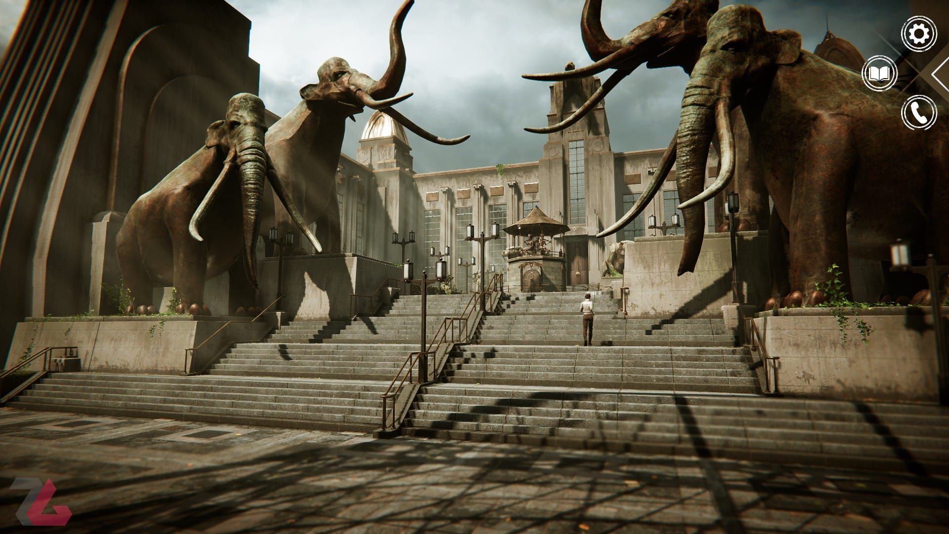 ماموت‌های غول پیکر در دانشگاه در بازی Syberia Remastered