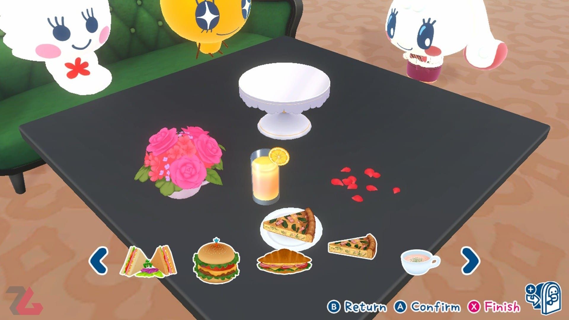 مینی‌گیم سرو چایی در بازی Tamagotchi Plaza