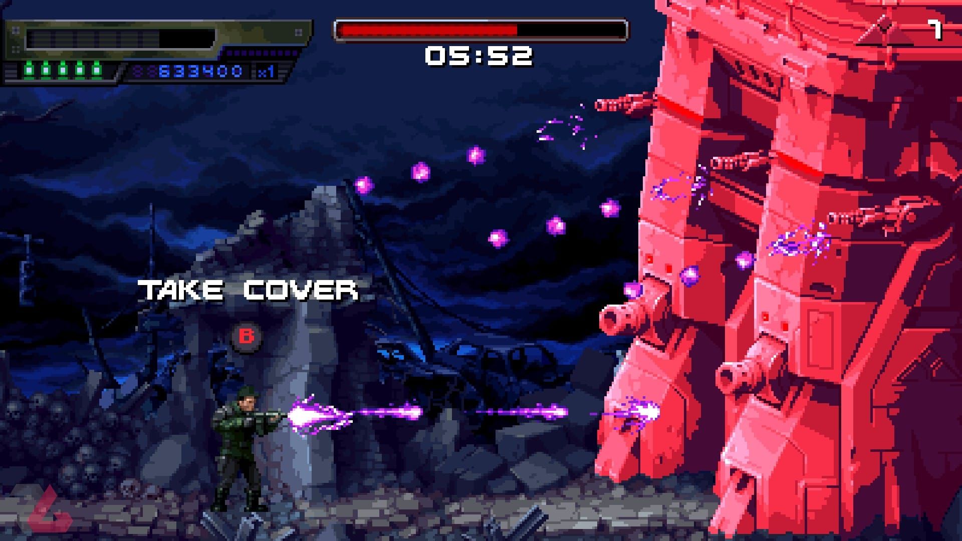 مبارزه با یک باس فایت از کاور در بازی Terminator 2D No Fate