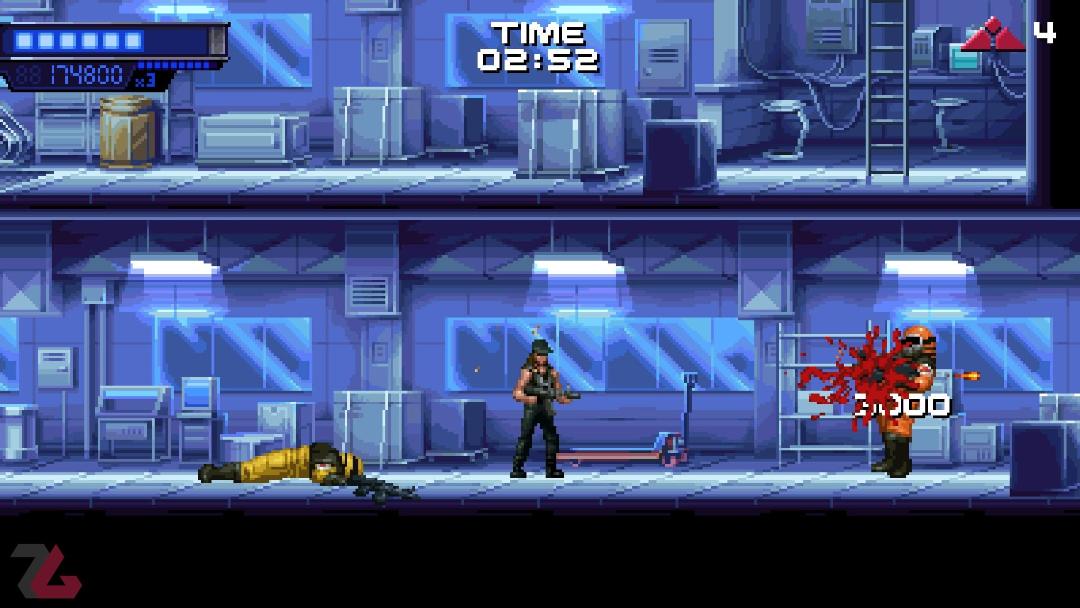 شکافتن جسم دشمنی توسط تیر سارا در بازی Terminator 2D No Fate