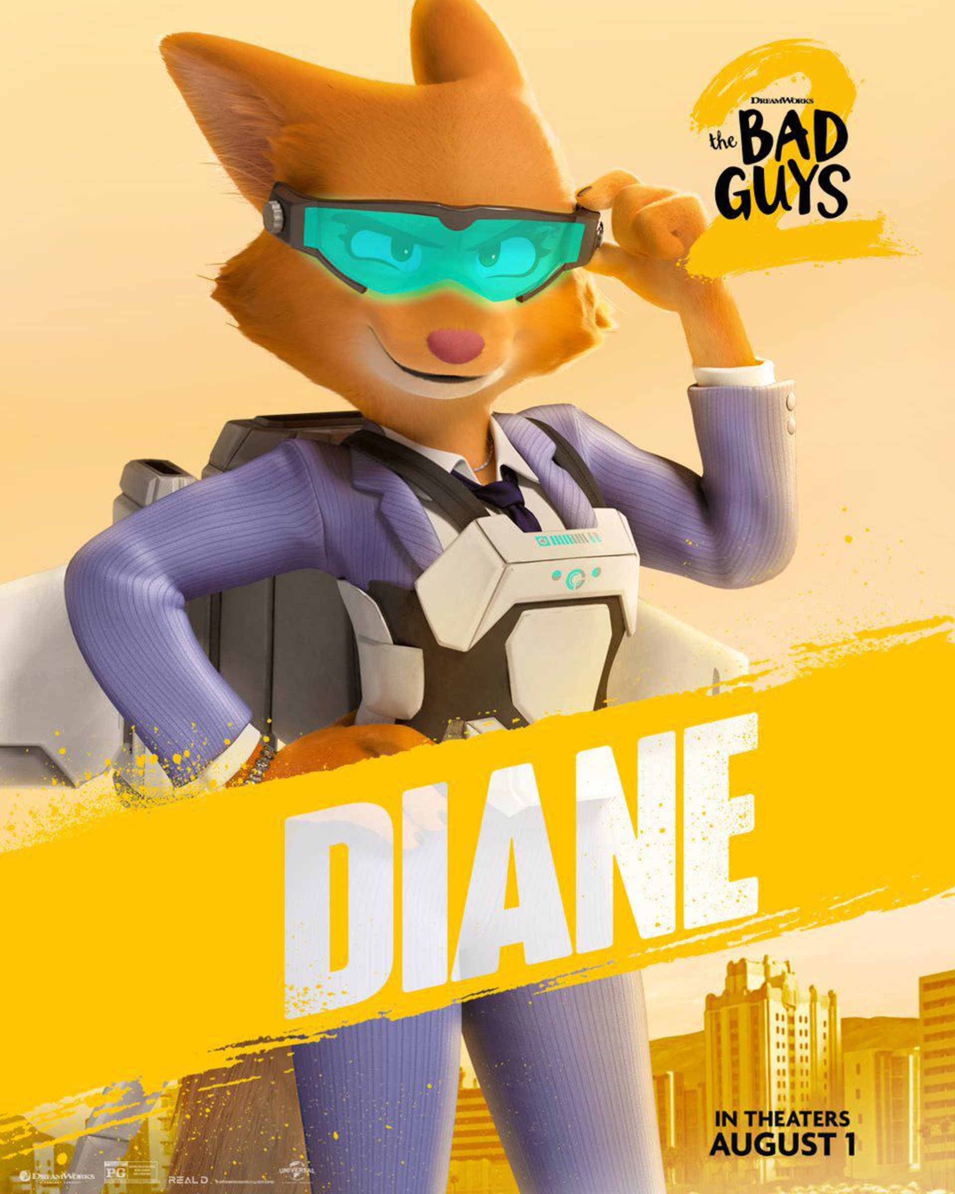 پوستر شخصیت دایان در انیمیشن The Bad Guys 2