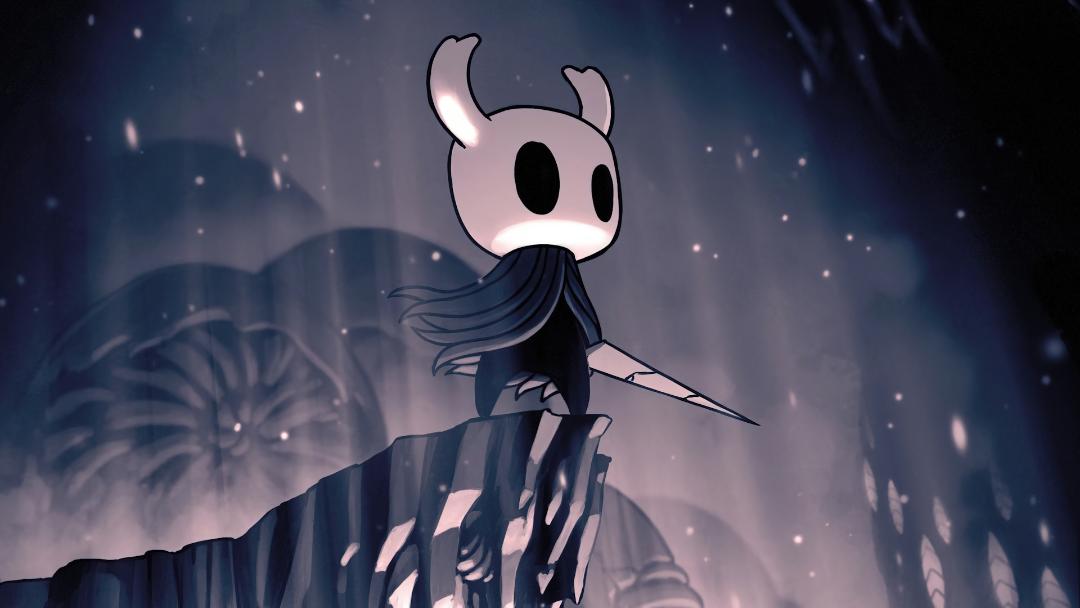 The Knight (شوالیه) بر لبه پرتگاه در بازی Hollow Knight