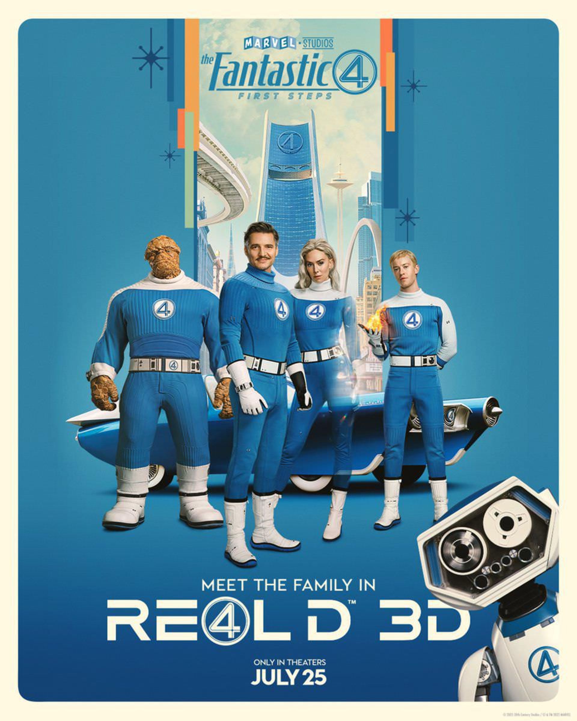 پوستر RealD 3D فیلم The Fantastic Four: First Steps