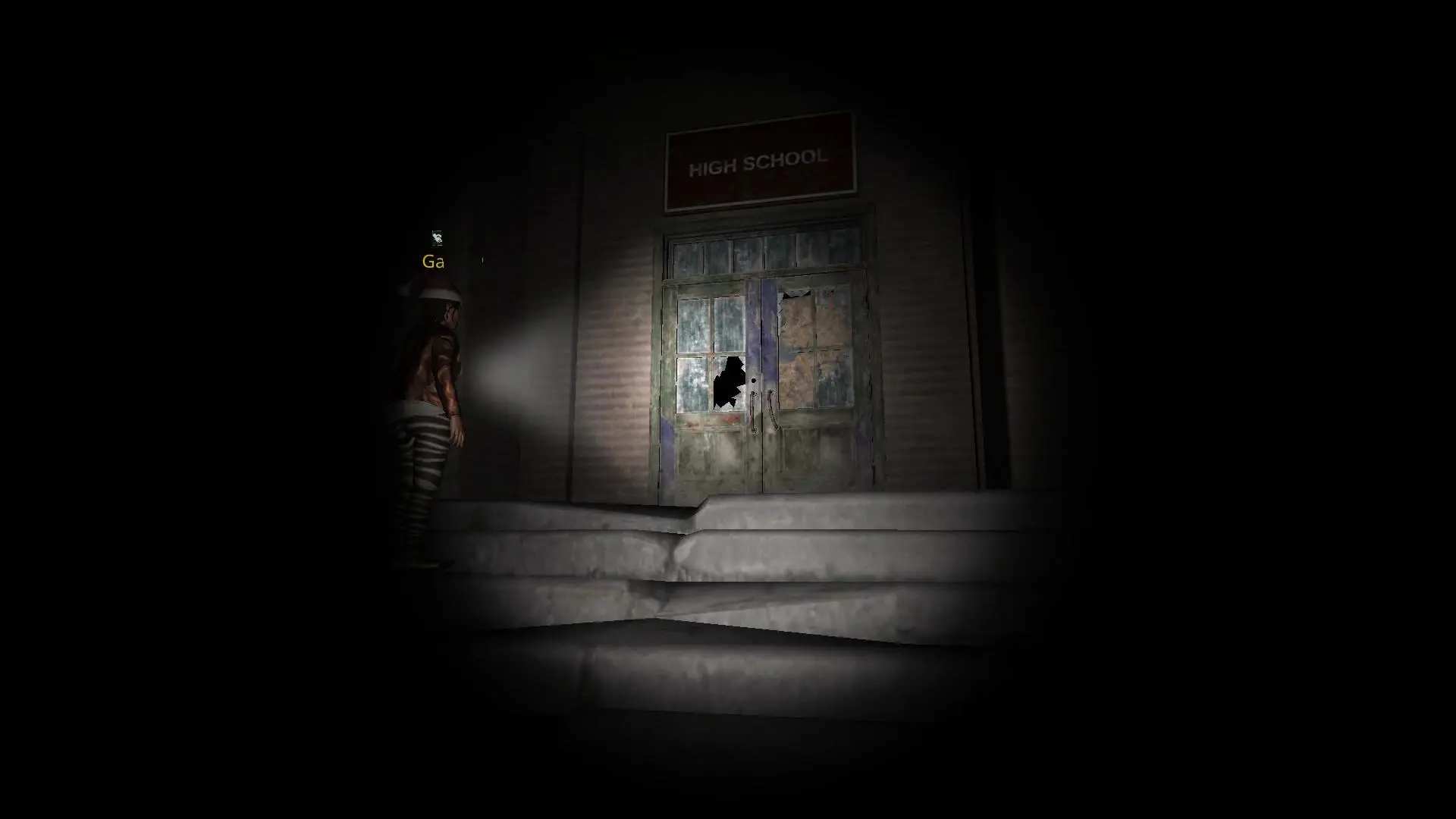 شخصیت بازی The Ghost (The Ghost) در مقابل در ورودی دبیرستان