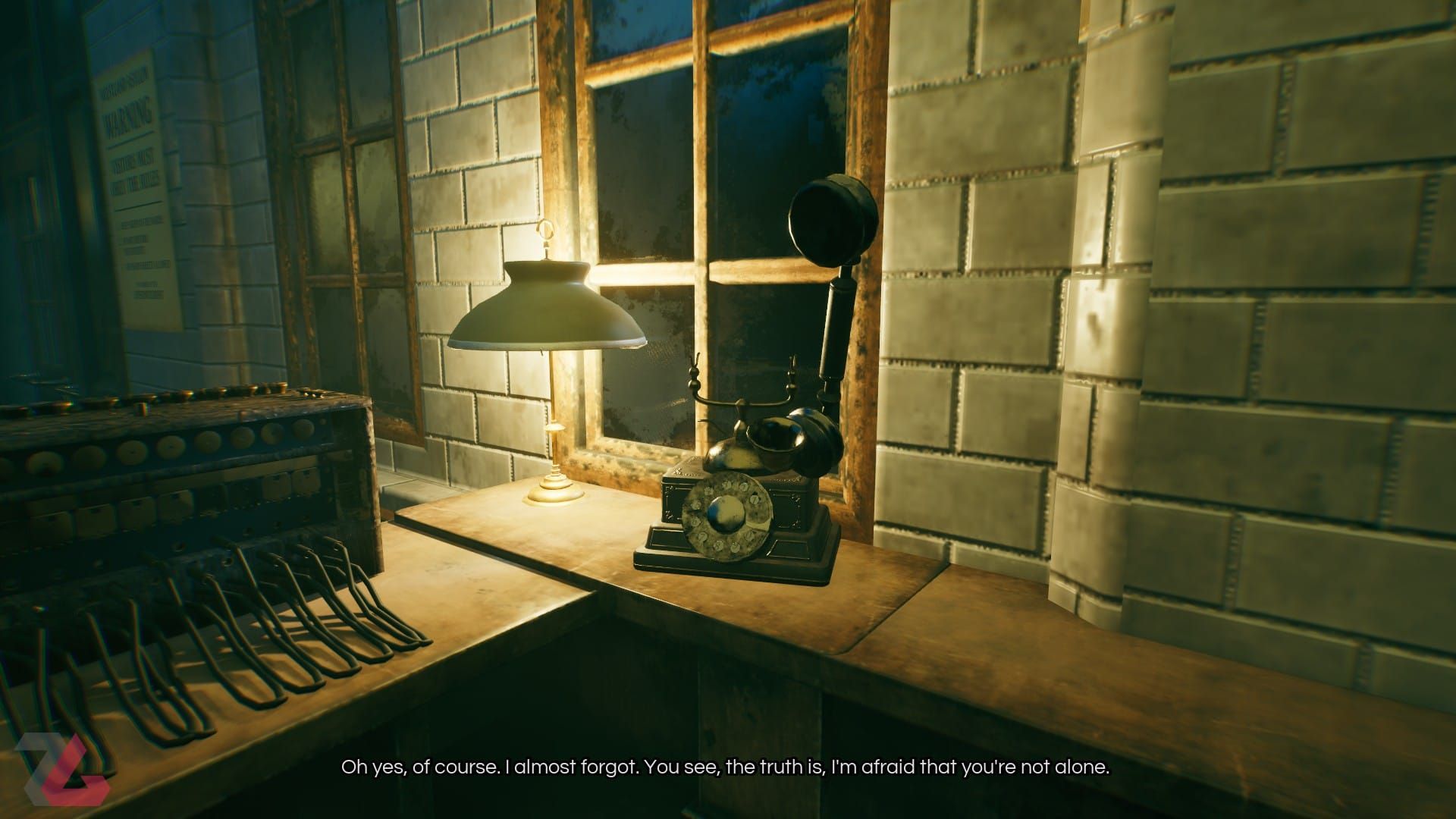 شخصیت اصلی در حال صحبت با تلفن در بازی The Last Case of John Morley