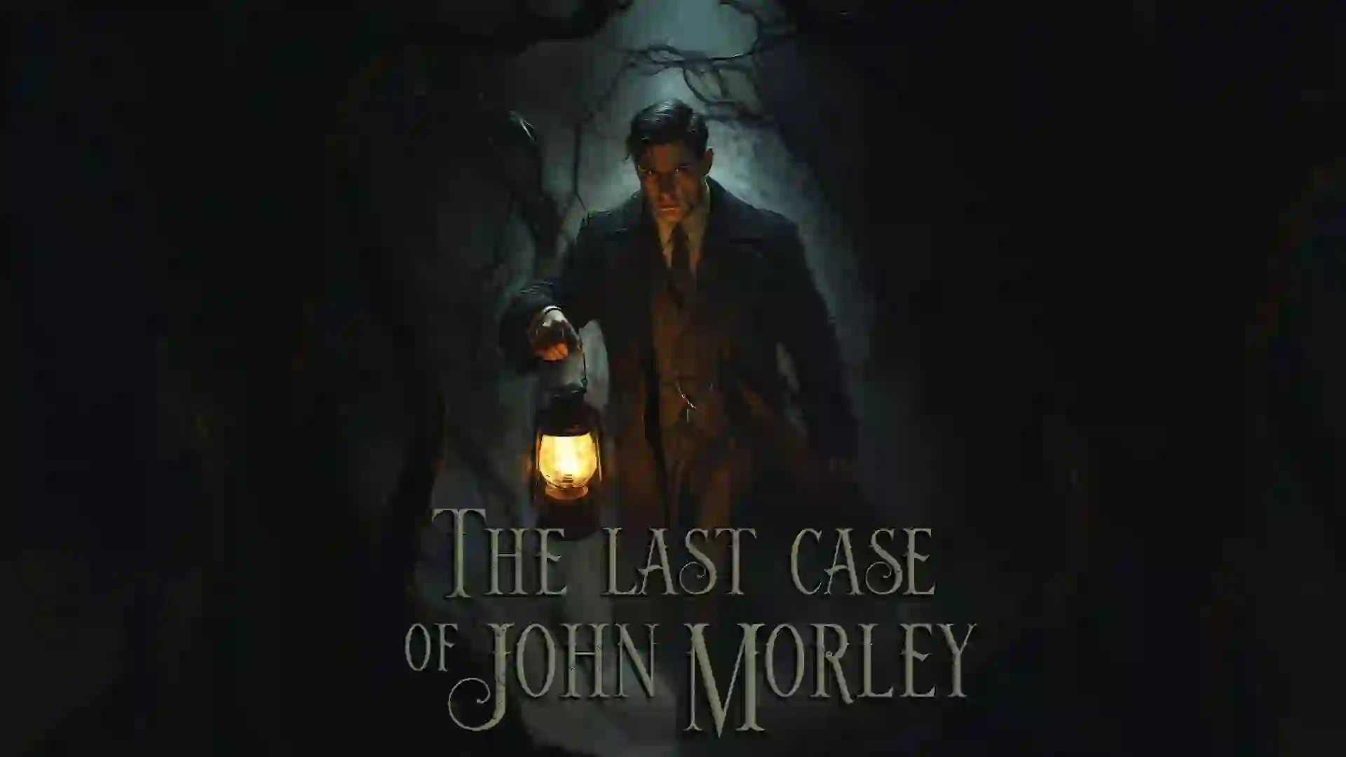 جان مارلی با چراغی در دست در تصویر کاور مخوف بازی The Last Case of John Morley