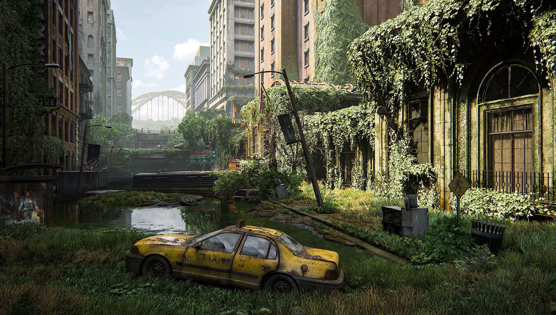 خیابانی پوشیده از گیاه در بازی the last of us