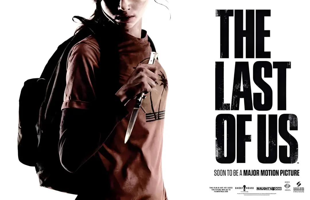 شخصیت الی در پوستر فیلم The Last of Us با کوله‌پشتی و چاقو