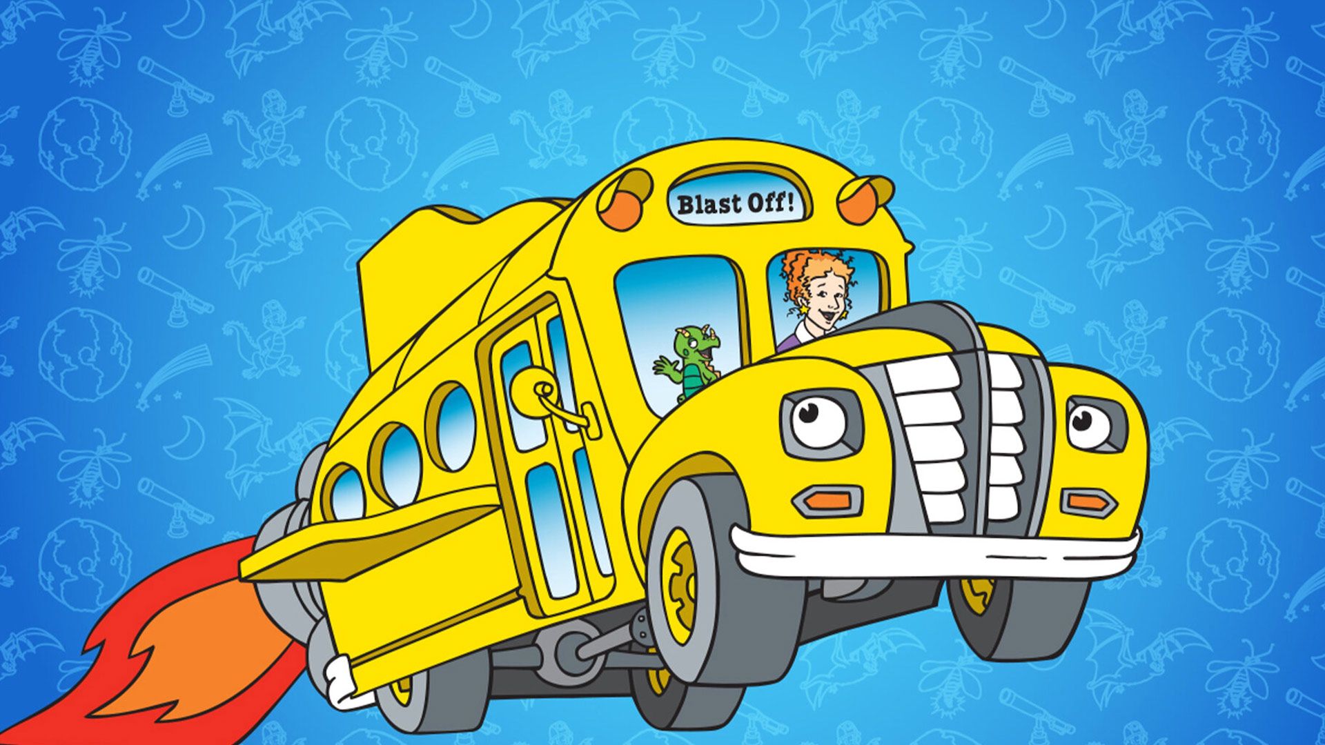 بچه ها داخل اتوبوس در کارتون The Magic School Bus