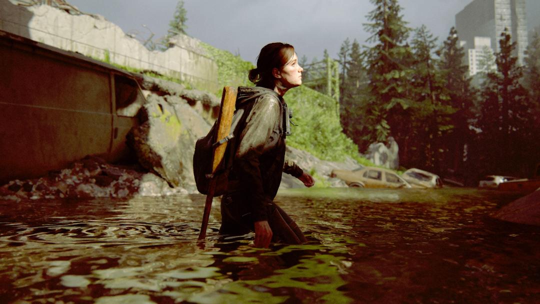 ورود الی (Ellie) به رودخانه در بازی The Last of Us Part II