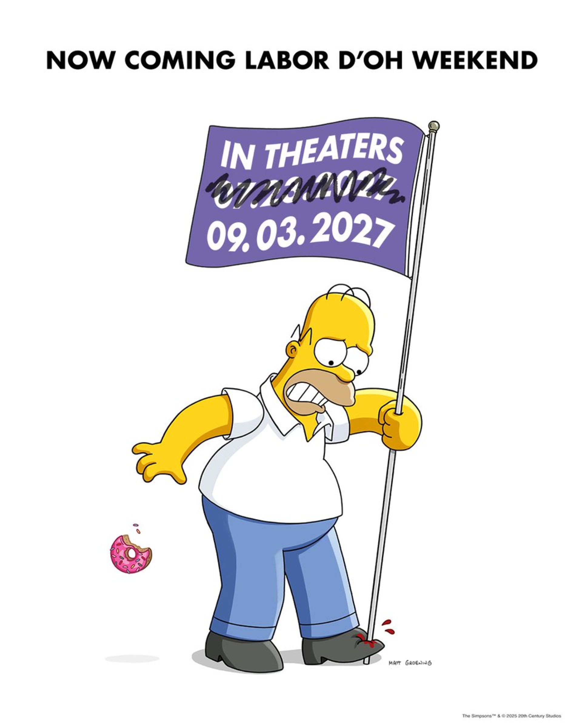 پوستر تاریخ اکران جدید انیمیشن The Simpsons Movie 2