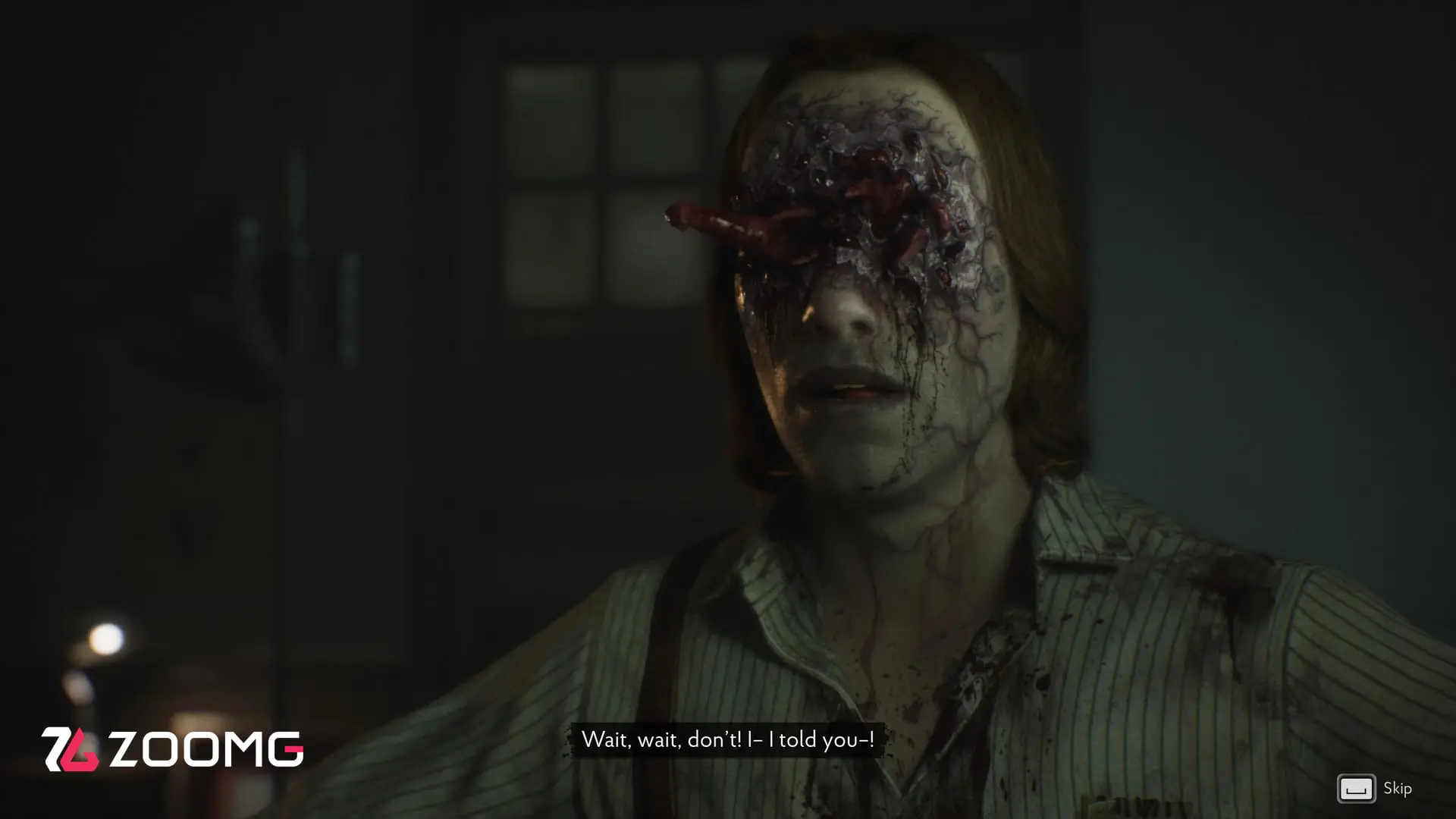 چهره مردی با آسیب شدید و خونریزی در بازی The Sinking City 2