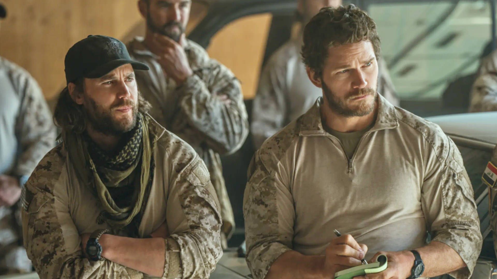 کریس پرت و تیلور کیچ در سریال The Terminal List: Dark Wolf