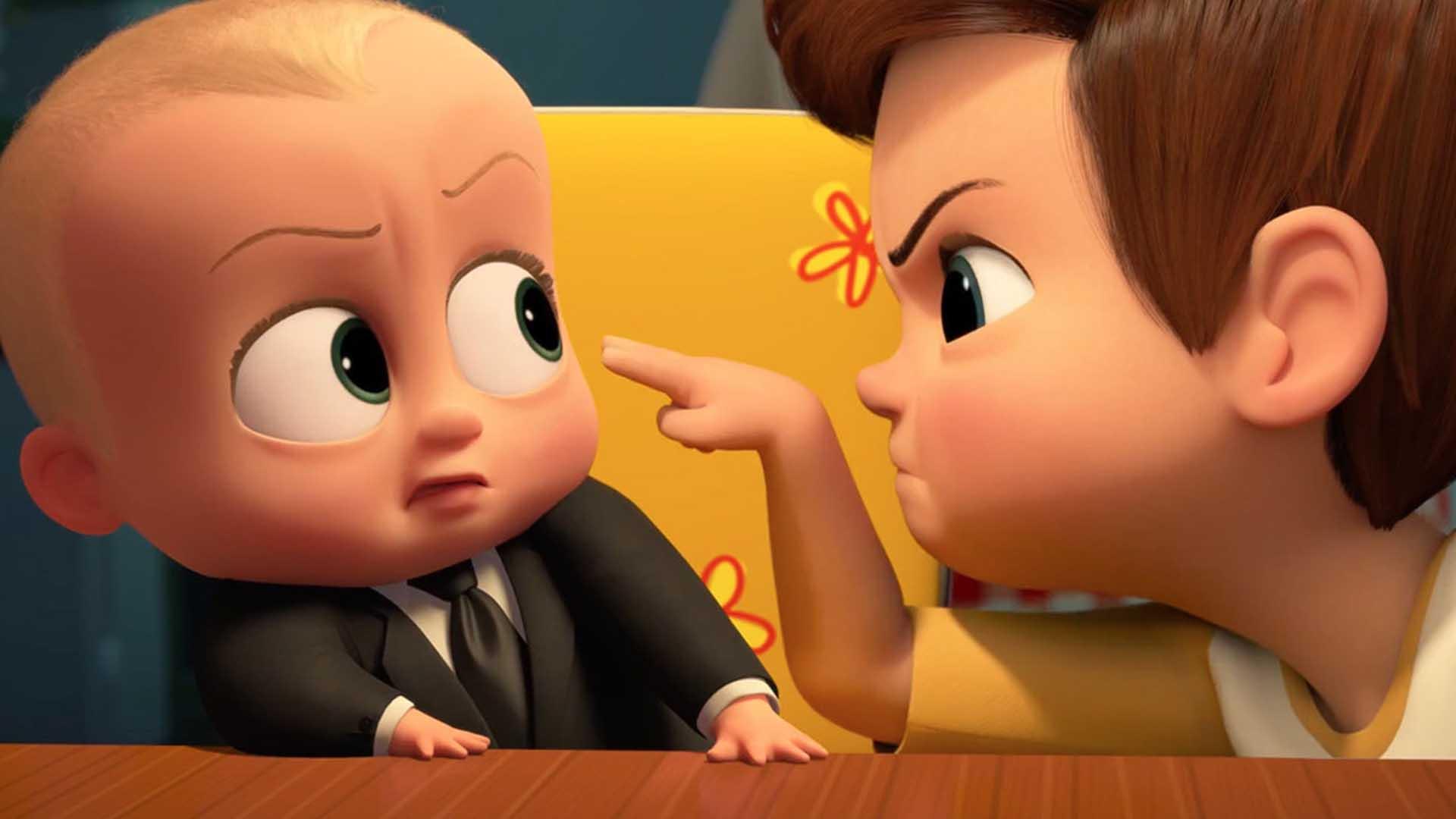 تیم در حال تهدید کردن تئودور در انیمیشن The Boss Baby