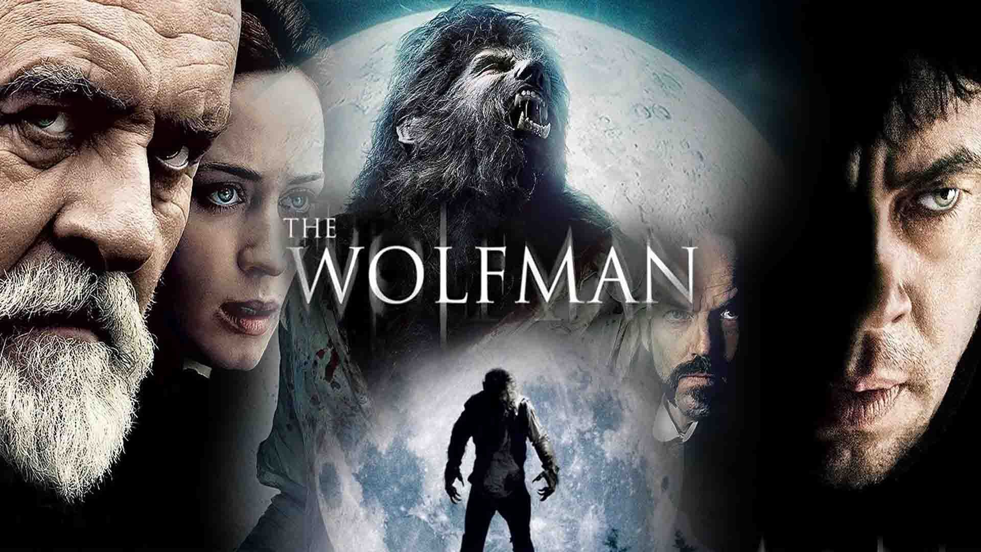 آنتونی هاپکینز، امیلی بلانت و بنیسیو دل تورو در فیلم The Wolfman