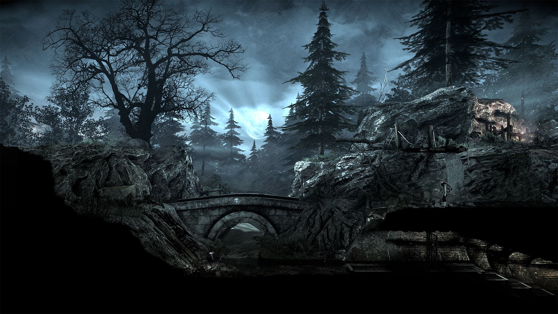 بازی This War of Mine پل درخت جنگل سوخته جنگ