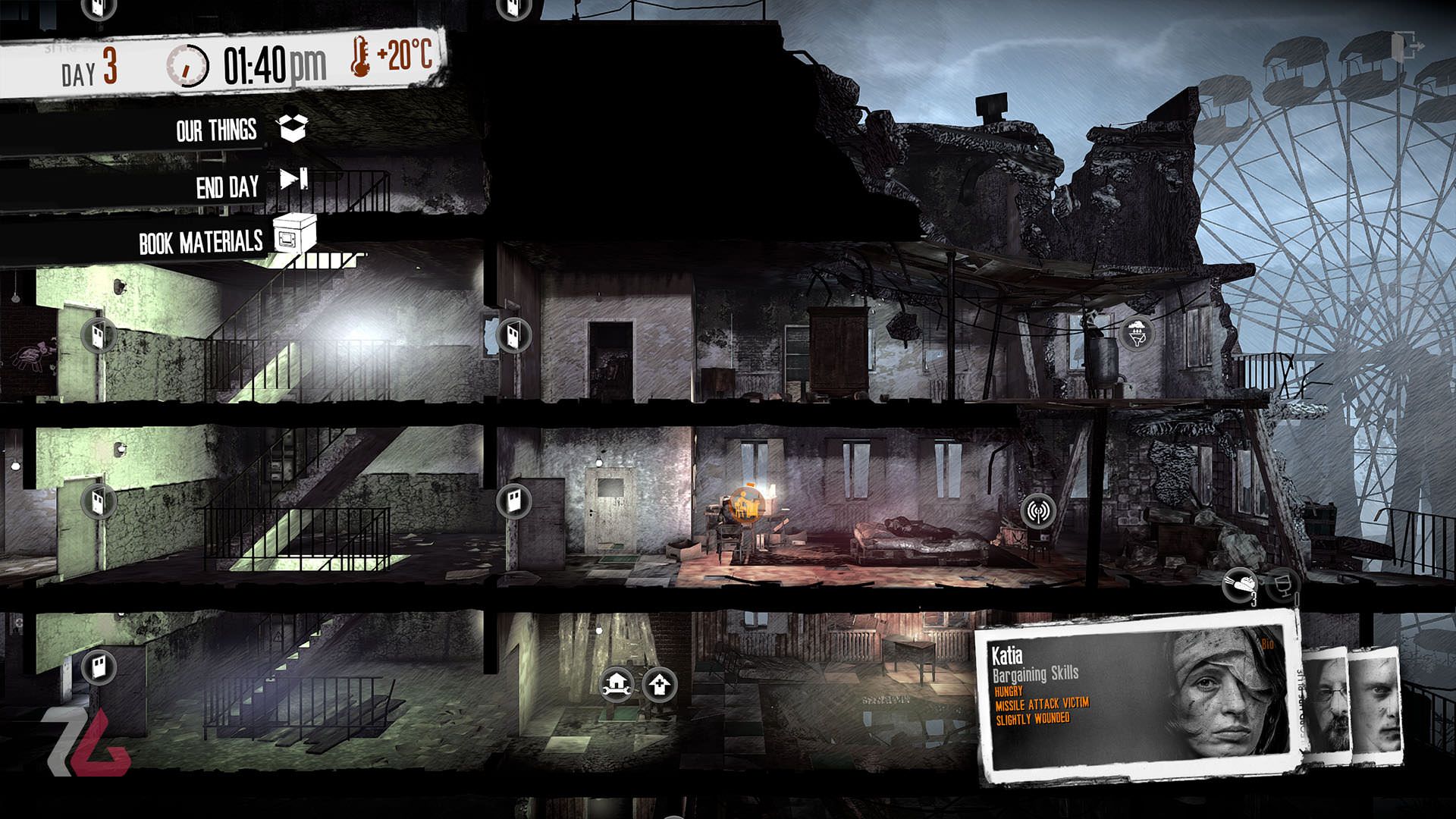 خانه در بازی This War of Mine: Forget Celebrations