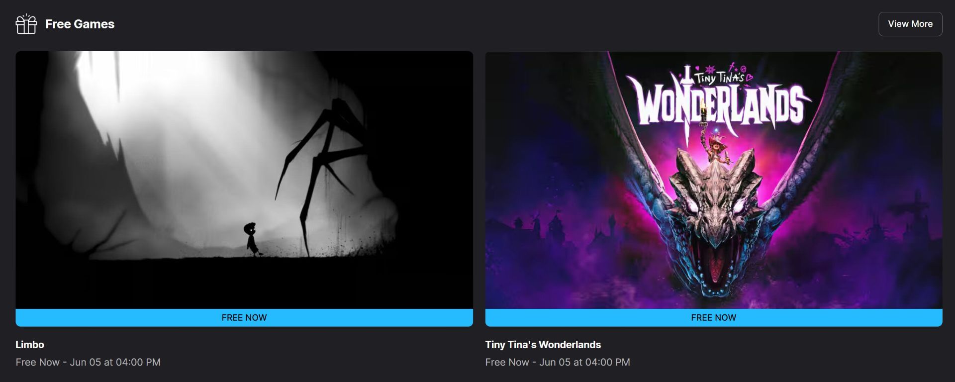 رایگان شدن بازی‌های Tiny Tina’s Wonderlands و Limbo در فروشگاه اپیک گیمز